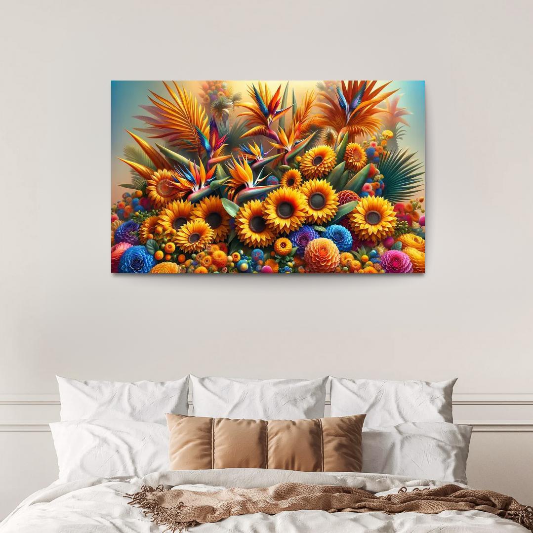 Festival of Colors A Celebration of Floral Diversity 1 Piece HD Canvas Wall Art-Original Frame