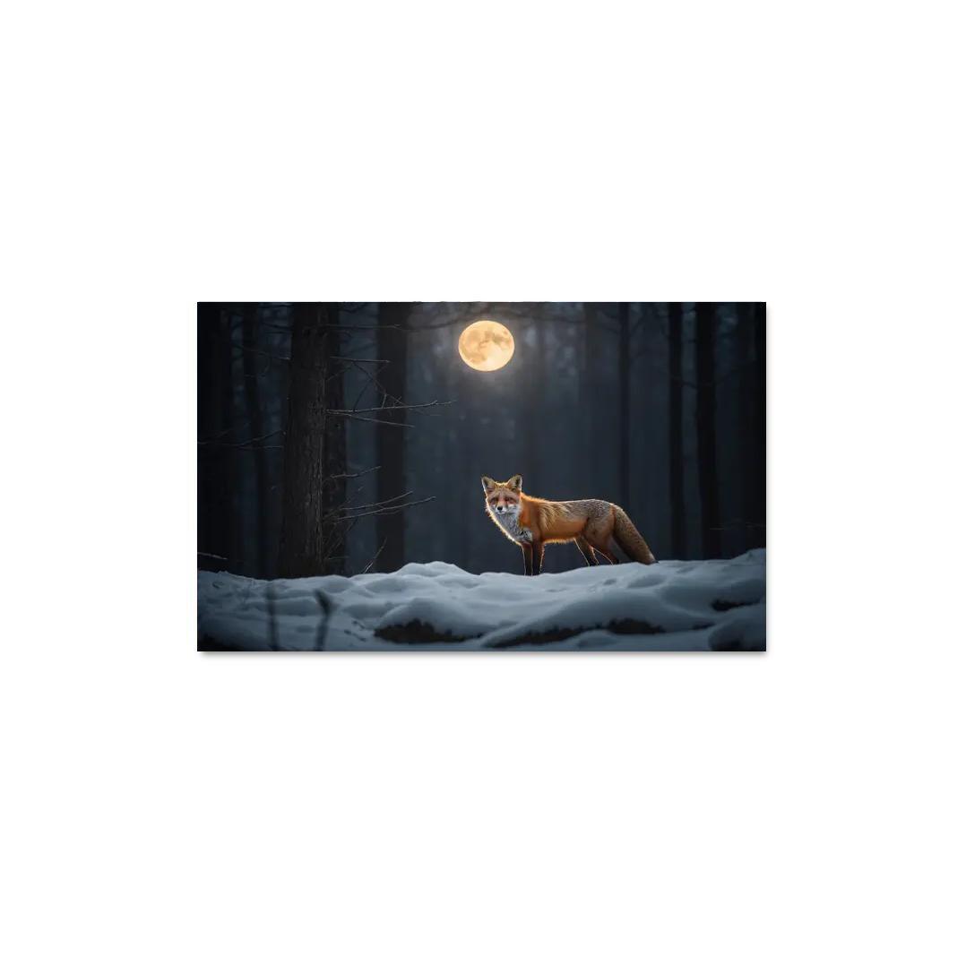 The Enigmatic Red Fox In A Moonlit Clearing Framed Paintings