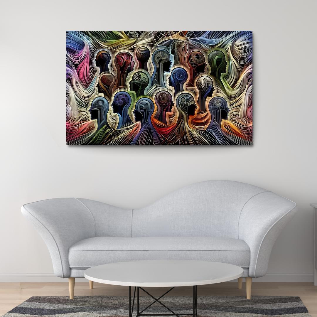 Threads of Resilience Art on Mental Health Awareness 1 Piece HD Canvas Wall Art-Original Frame