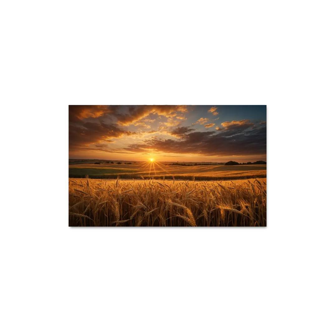 The Glorious Shades of Sunset on Rolling Fields 1 Piece HD Canvas Wall Art-Original Frame