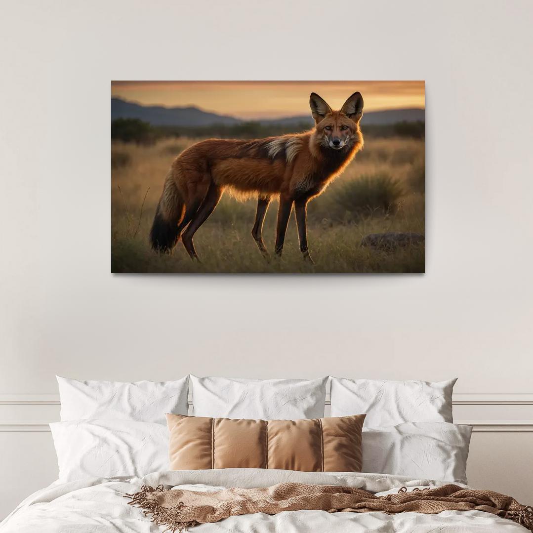 The Graceful Maned Wolf The Red Fox Of South America Oil Paintings Frame