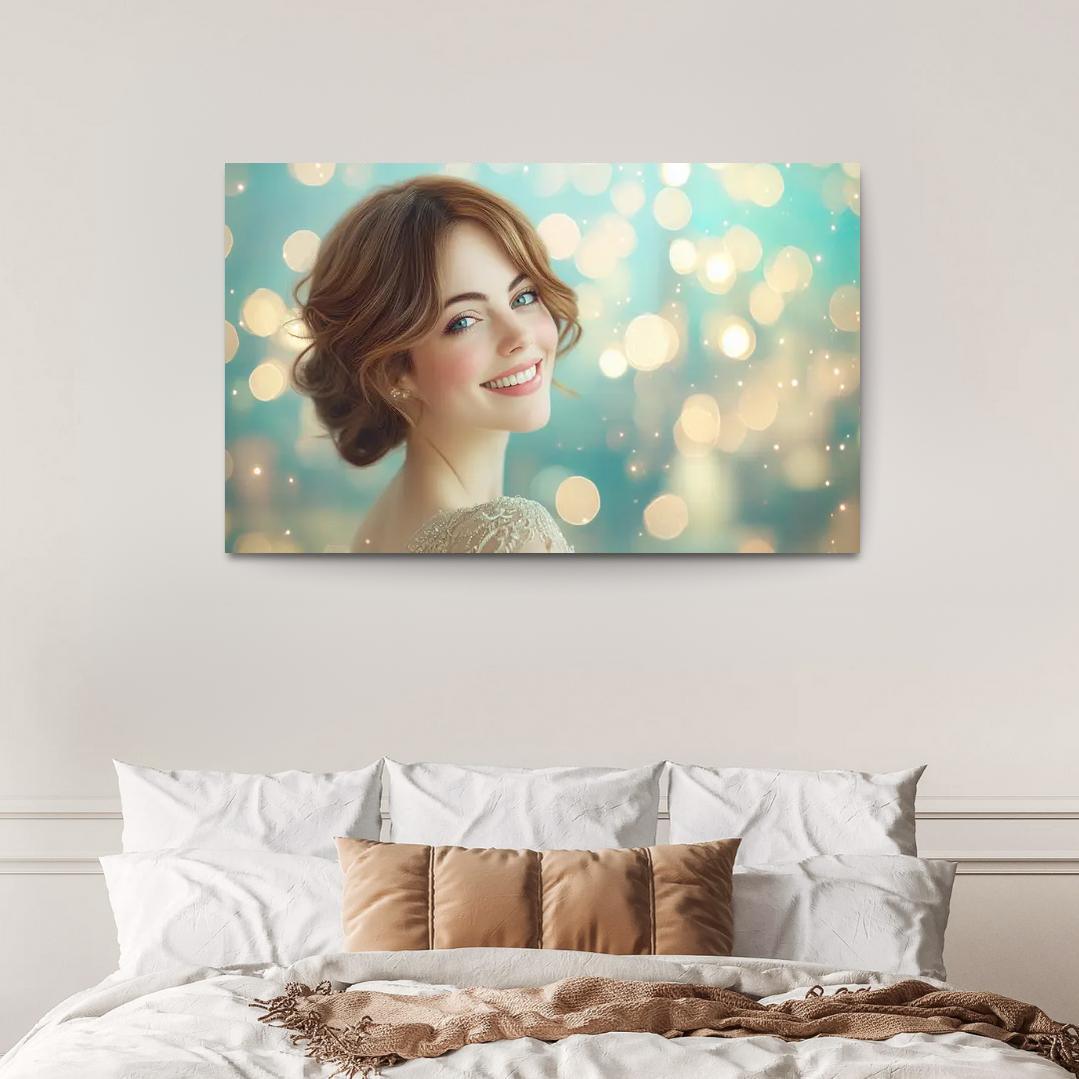 Emma Stone Shining Bright In The La La Land Of Dreams Framed Paintings