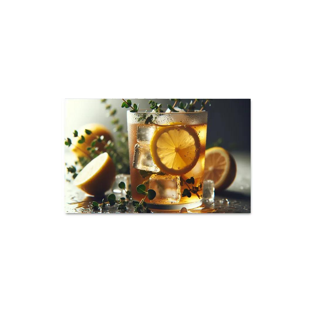 Lemon Thyme Infused Iced Tea 1 Piece HD Canvas Wall Art-Original Frame