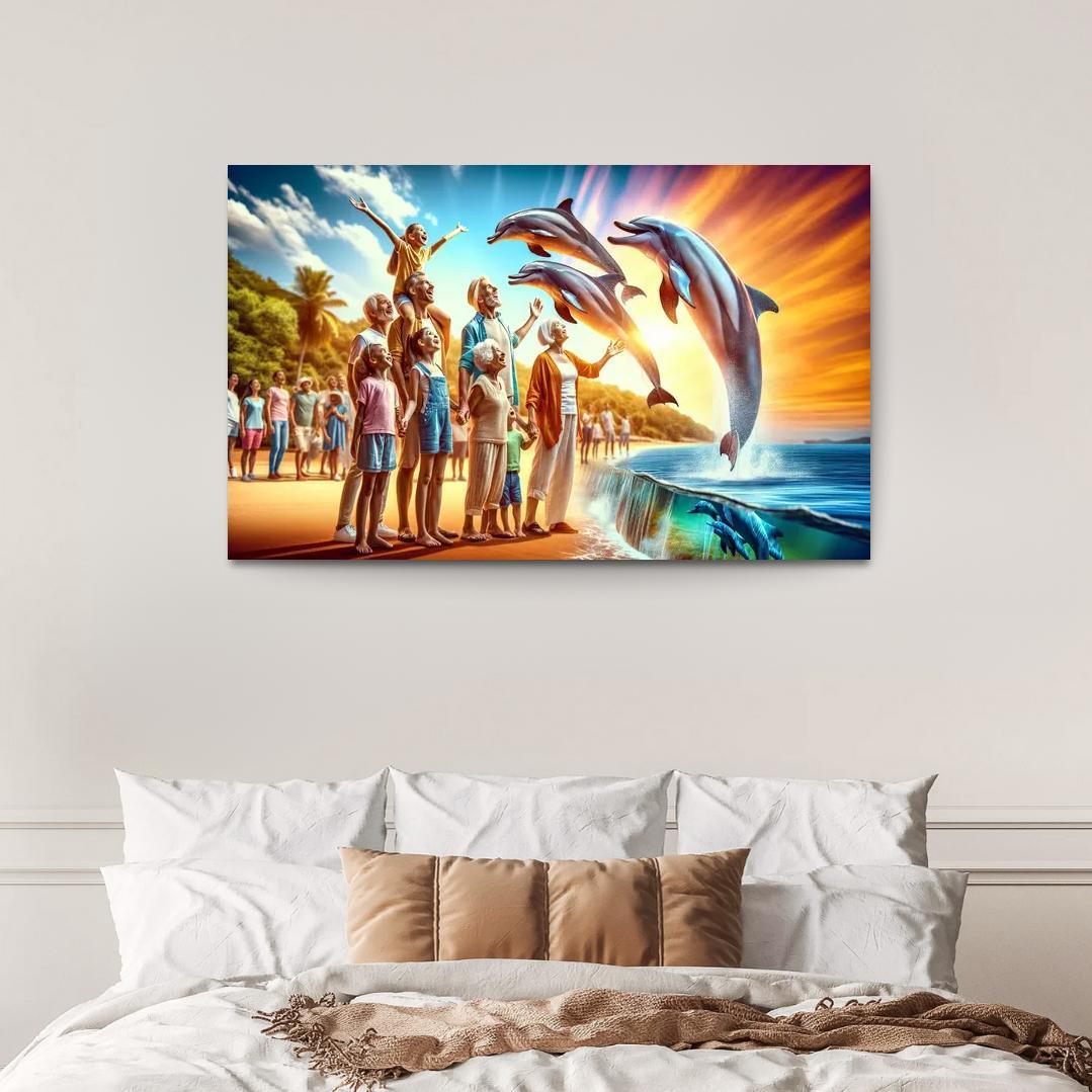 Dolphin Watch Point Wildlife Experience Custom Paintings Frame