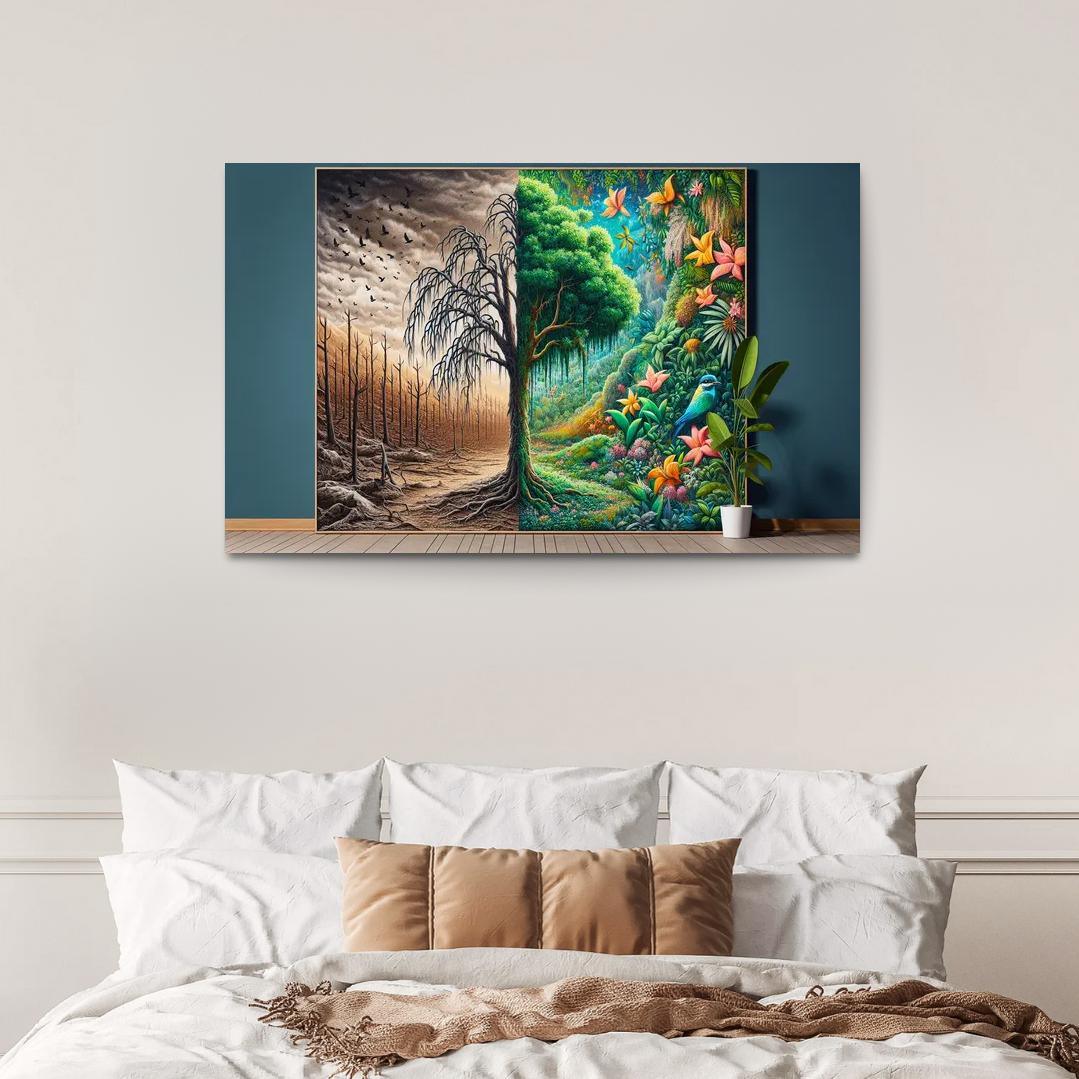 The Last Breath A Call for Climate Justice 1 Piece HD Canvas Wall Art-Original Frame