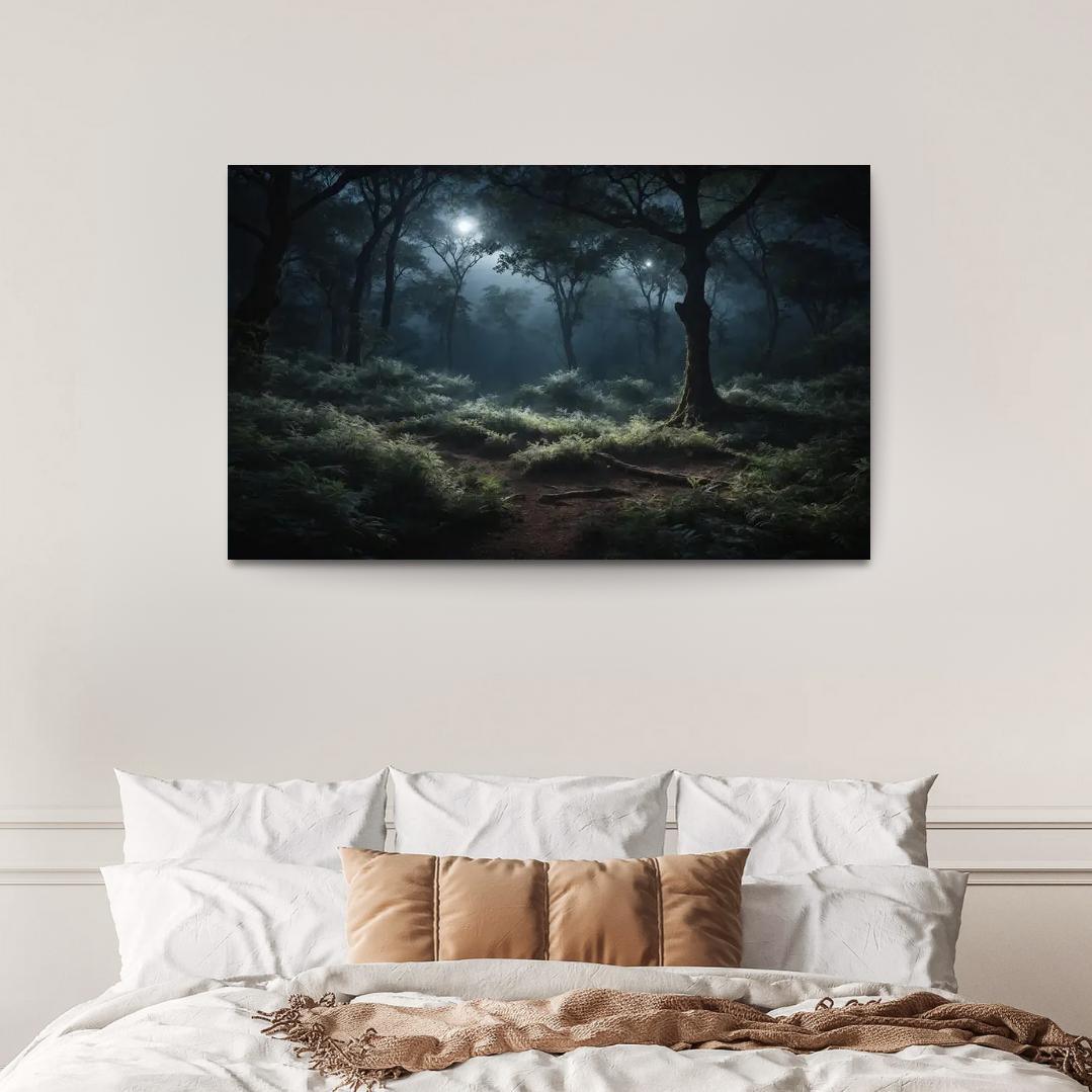The Enchanted Glade Of Moonlit Foliage Oil Paintings Frame