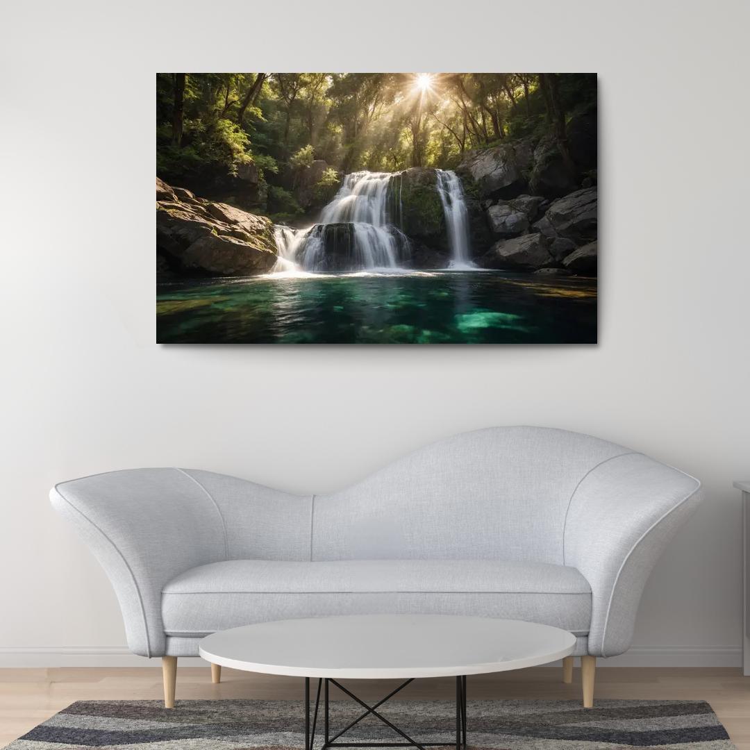 The Cascade Of Silver Falls Oil Paintings Frame