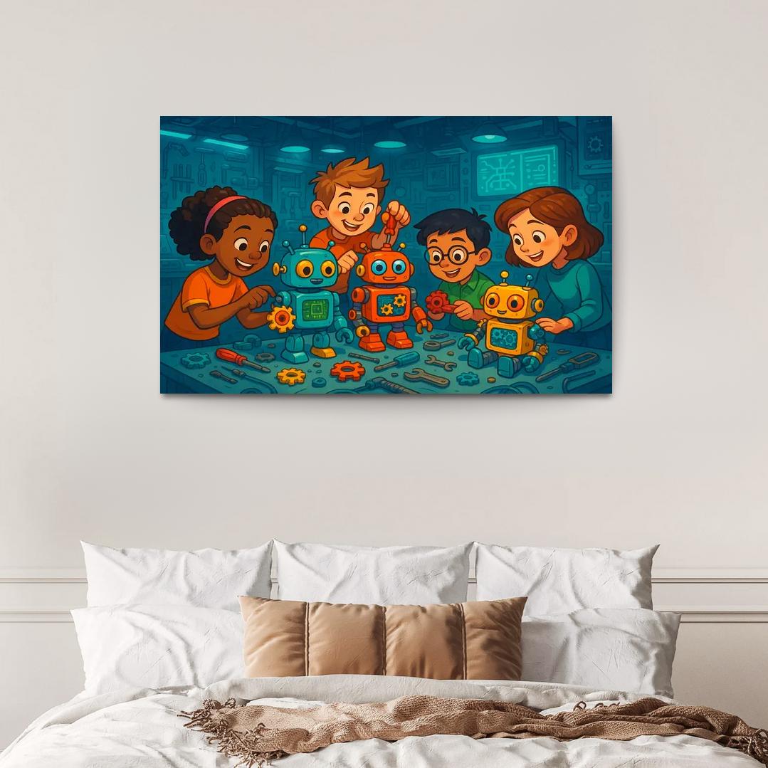 Robot Builders - Stem Creativity Panel Framed Paintings