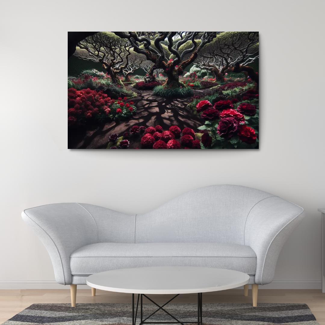 Eclipsed Garden Nature's Gothic Rebirth 1 Piece HD Canvas Wall Art-Original Frame