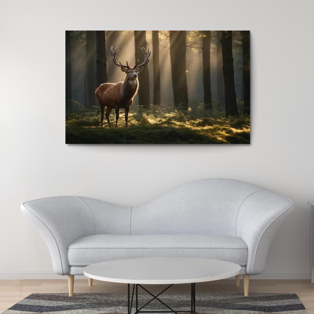 The Noble Red Deer Majestic Creature Of The Forest Oil Paintings Frame
