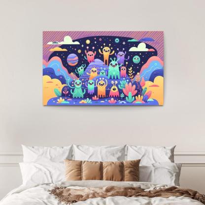 Adventure in Space 1 Piece HD Canvas Wall Art-Original Frame