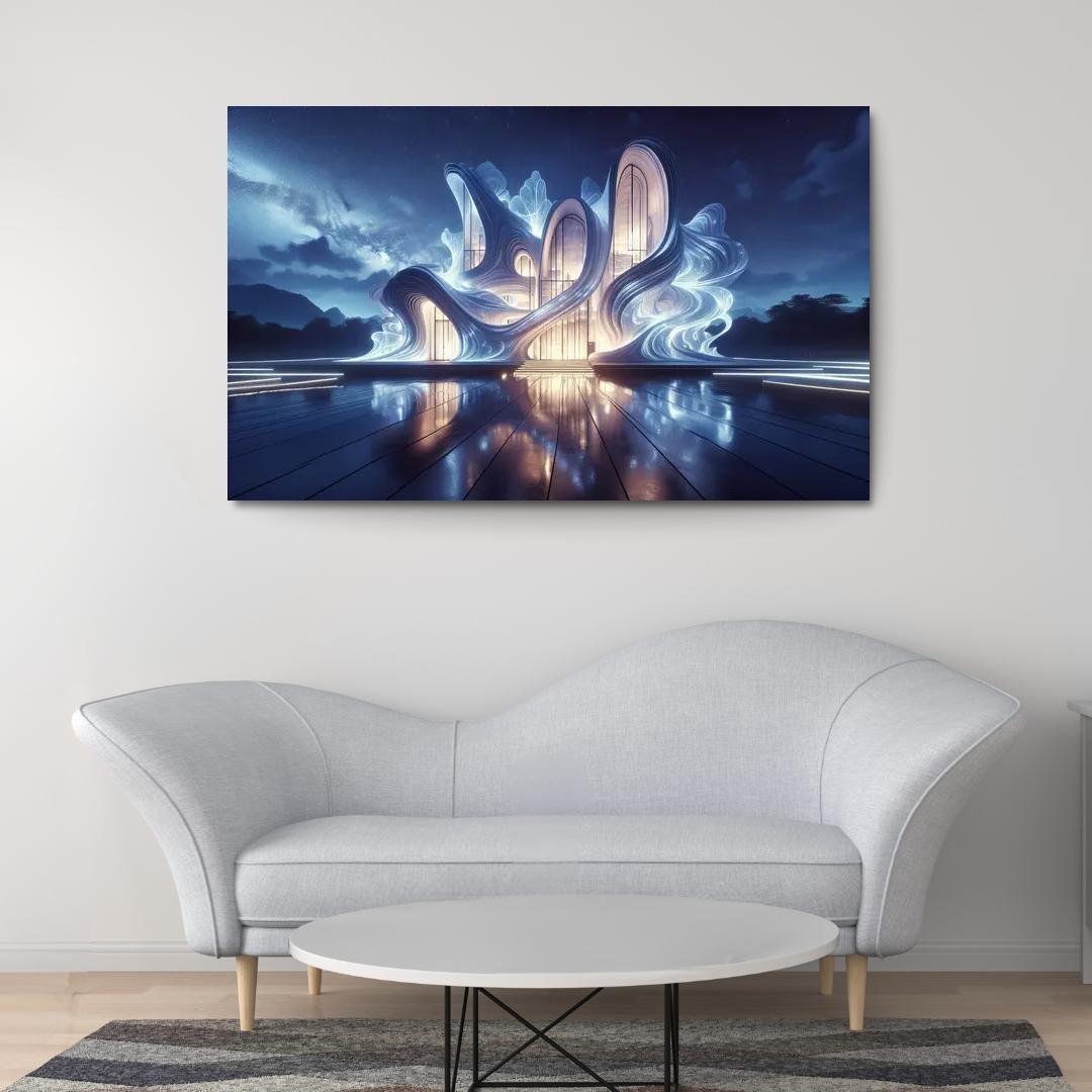 Bioluminescent Structures 1 Piece HD Canvas Wall Art-Original Frame