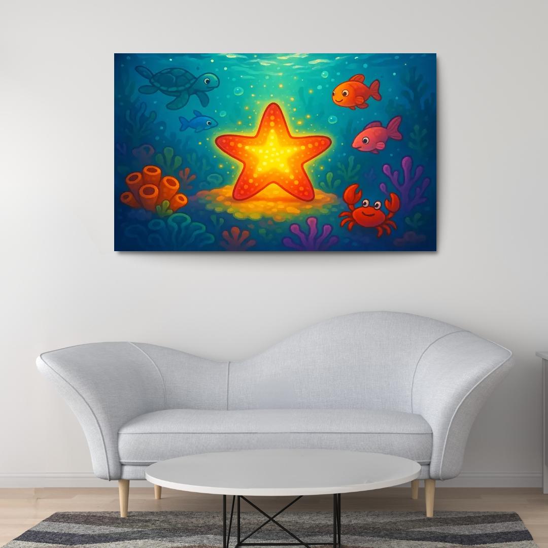Sparkling Starfish Journey Premium Artwork Frames