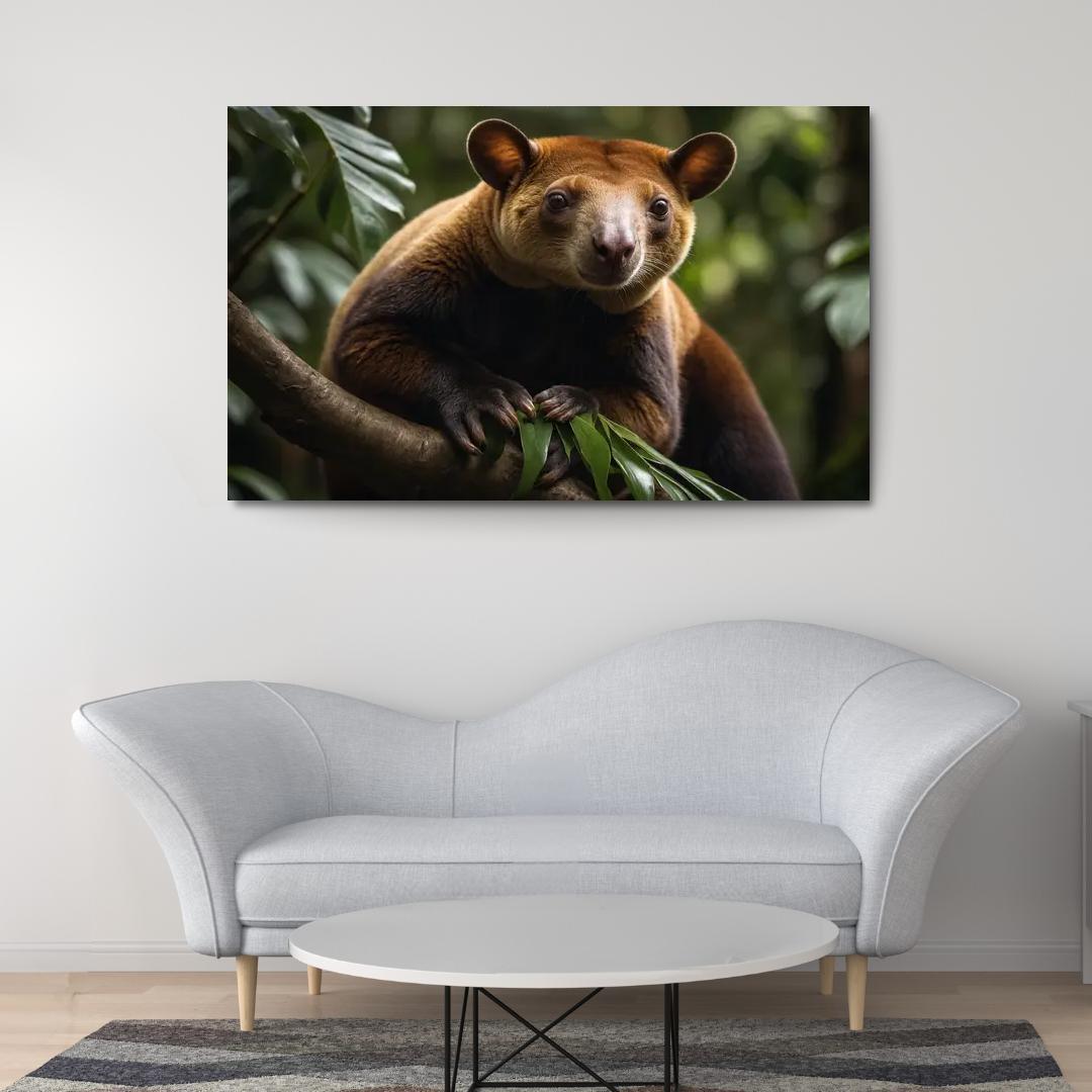 The Agile Tree Kangaroo Climbing Marvel Canvas Paintings Frame