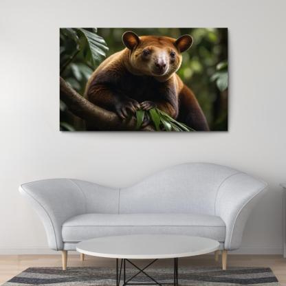 The Agile Tree Kangaroo Climbing Marvel Canvas Paintings Frame