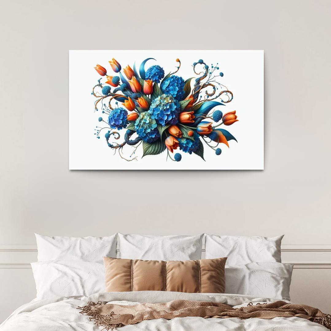 Sculpted Nature An Artistic Floral Installation 1 Piece HD Canvas Wall Art-Original Frame