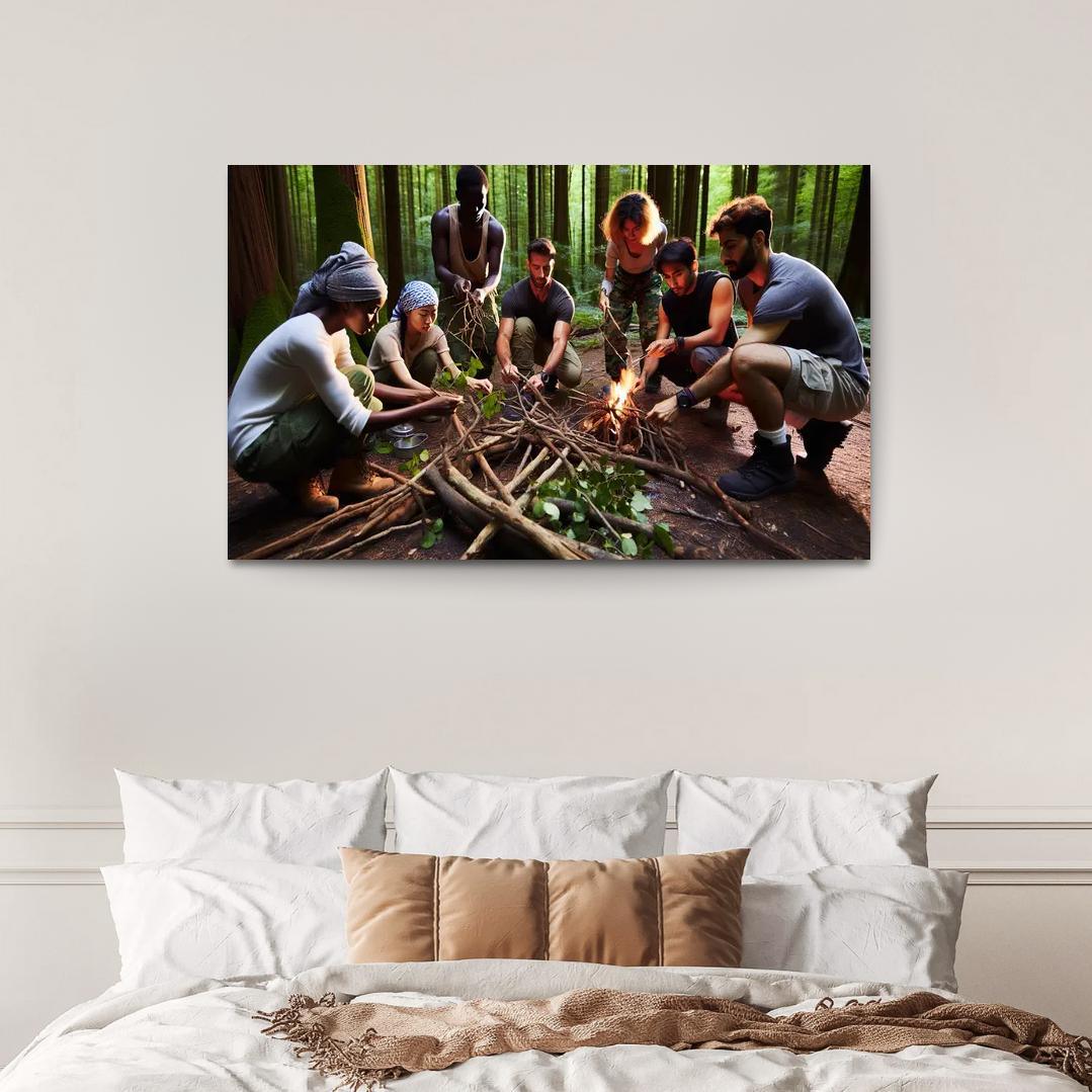 Wilderness Survival Learn the Art of Survival Skills 1 Piece HD Canvas Wall Art-Original Frame