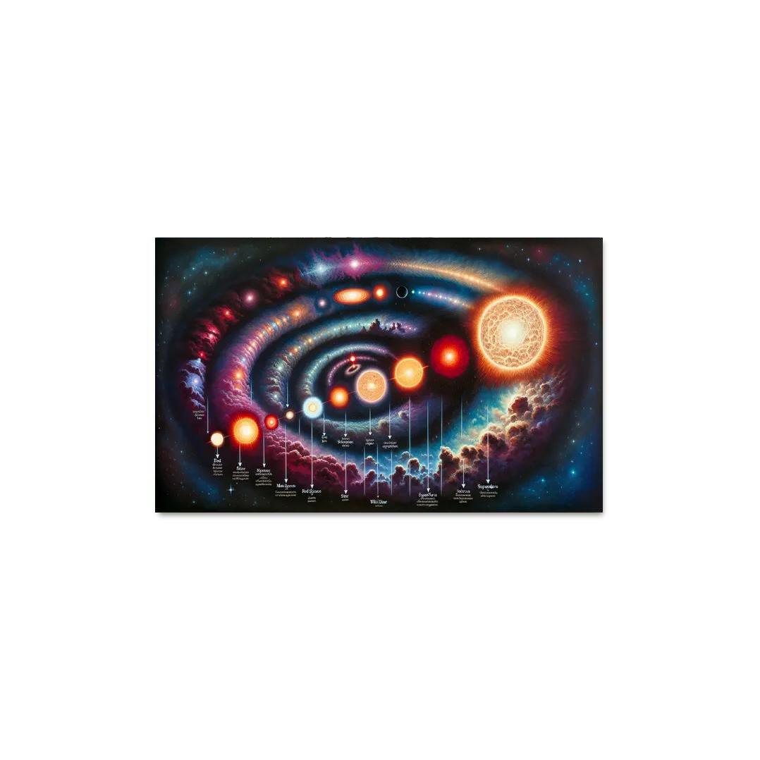 The Life Cycle Of Stars From Nebula To Supernova Abstract Paintings Frame