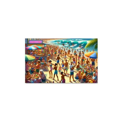 Sunshine Harbor Beach Modern Paintings Frame