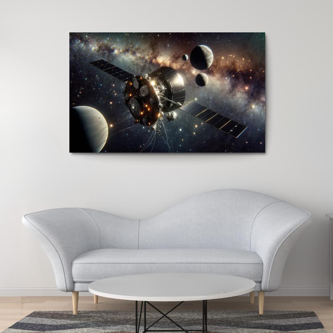 The Journey Of Space Probes A Cosmic Odyssey Abstract Paintings Frame