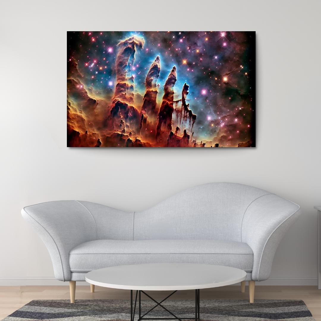 The Majestic Pillars of Creation 1 Piece HD Canvas Wall Art-Original Frame