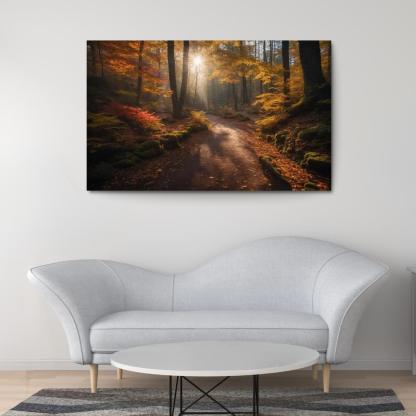 The Exquisite Allure Of Autumn Forest Trails Oil Paintings Frame