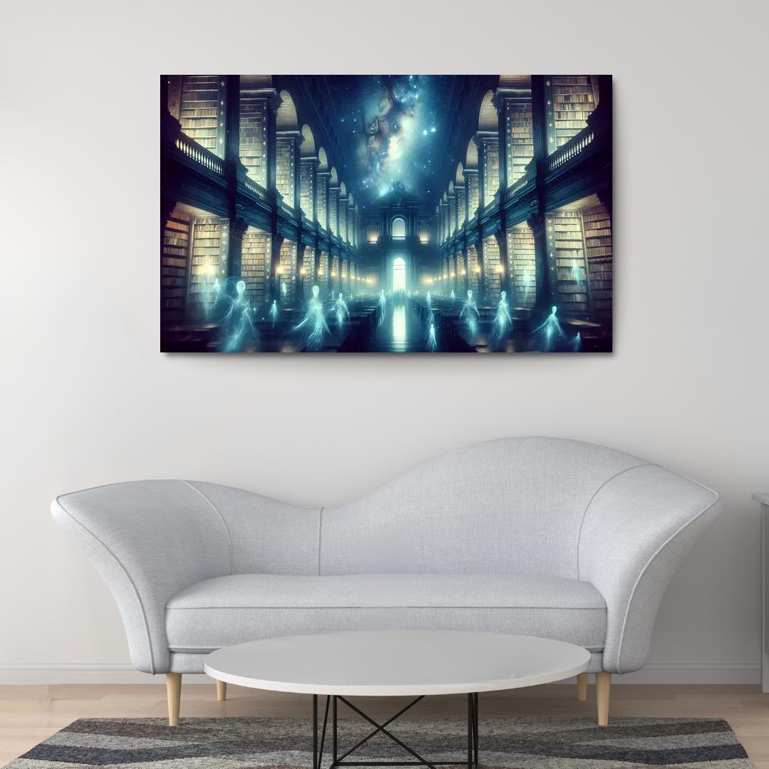 The Cosmic Library 1 Piece HD Canvas Wall Art-Original Frame