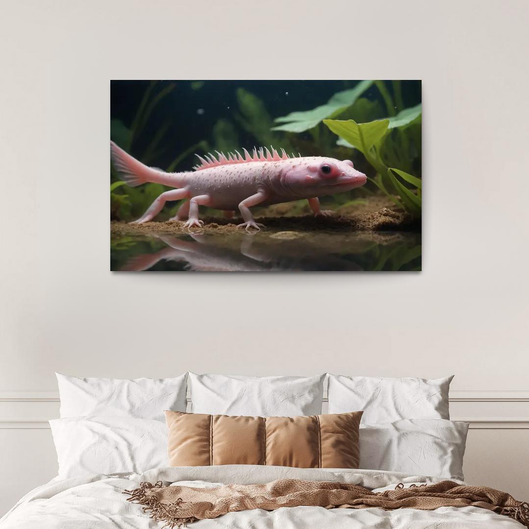 The Mysterious Axolotl The Water Monster Of Mexico Canvas Paintings Frame