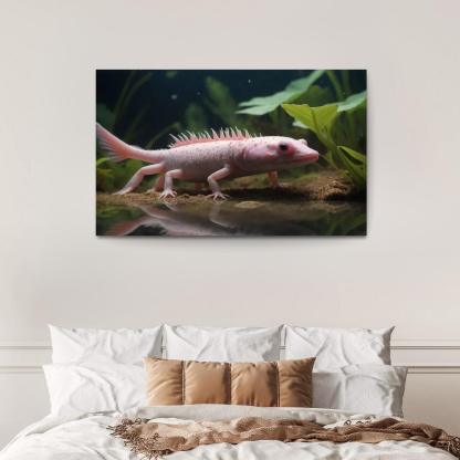 The Mysterious Axolotl The Water Monster Of Mexico Canvas Paintings Frame