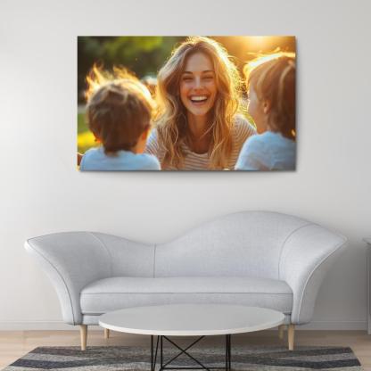 Radiant Smiles The Joy Of Motherhood Custom Paintings Frame
