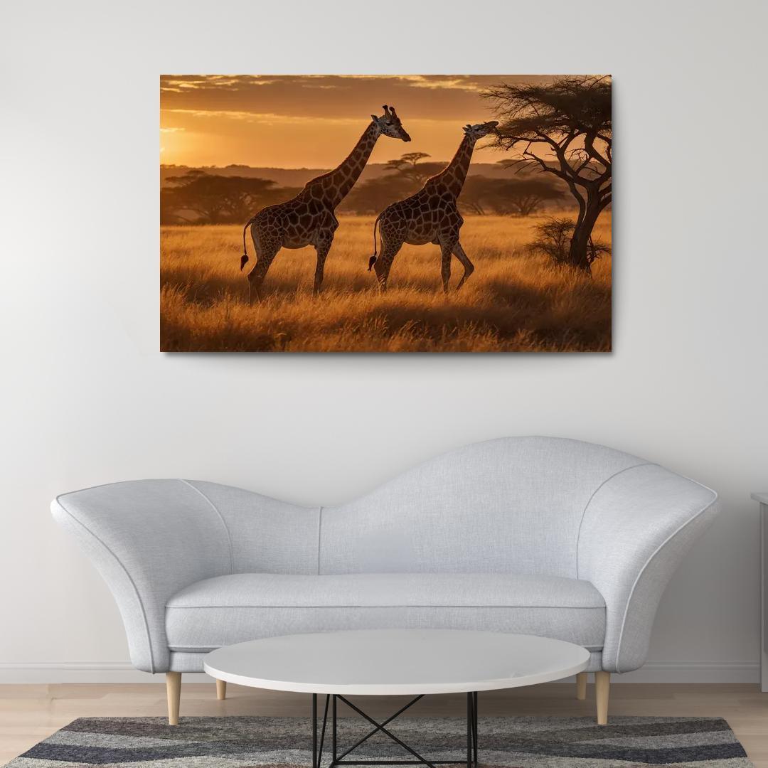 The Elegant Giraffe Towering Among Giants Custom Paintings Frame