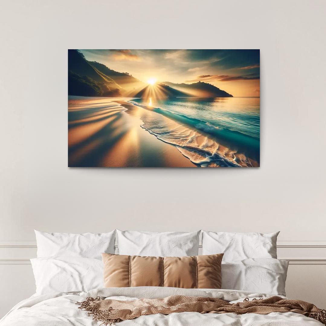 Secluded Sunrise Bay Custom Paintings Frame