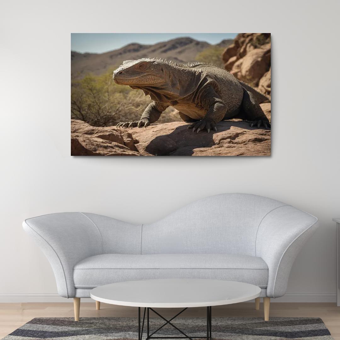 The Powerful Komodo Dragon Apex Predator Of The Islands Modern Paintings Frame