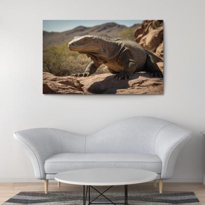 The Powerful Komodo Dragon Apex Predator Of The Islands Modern Paintings Frame