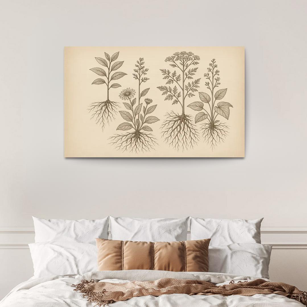 Seeds Of Sustainability In Botanical Illustrations Canvas Paintings Frame