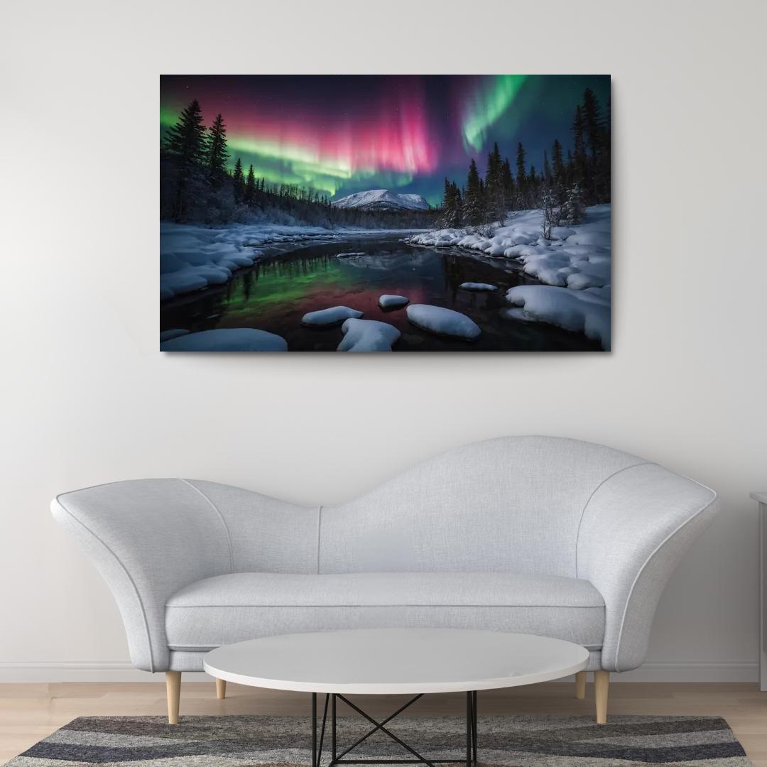 The Celestial Dance Of Northern Lights Multi-panel Paintings