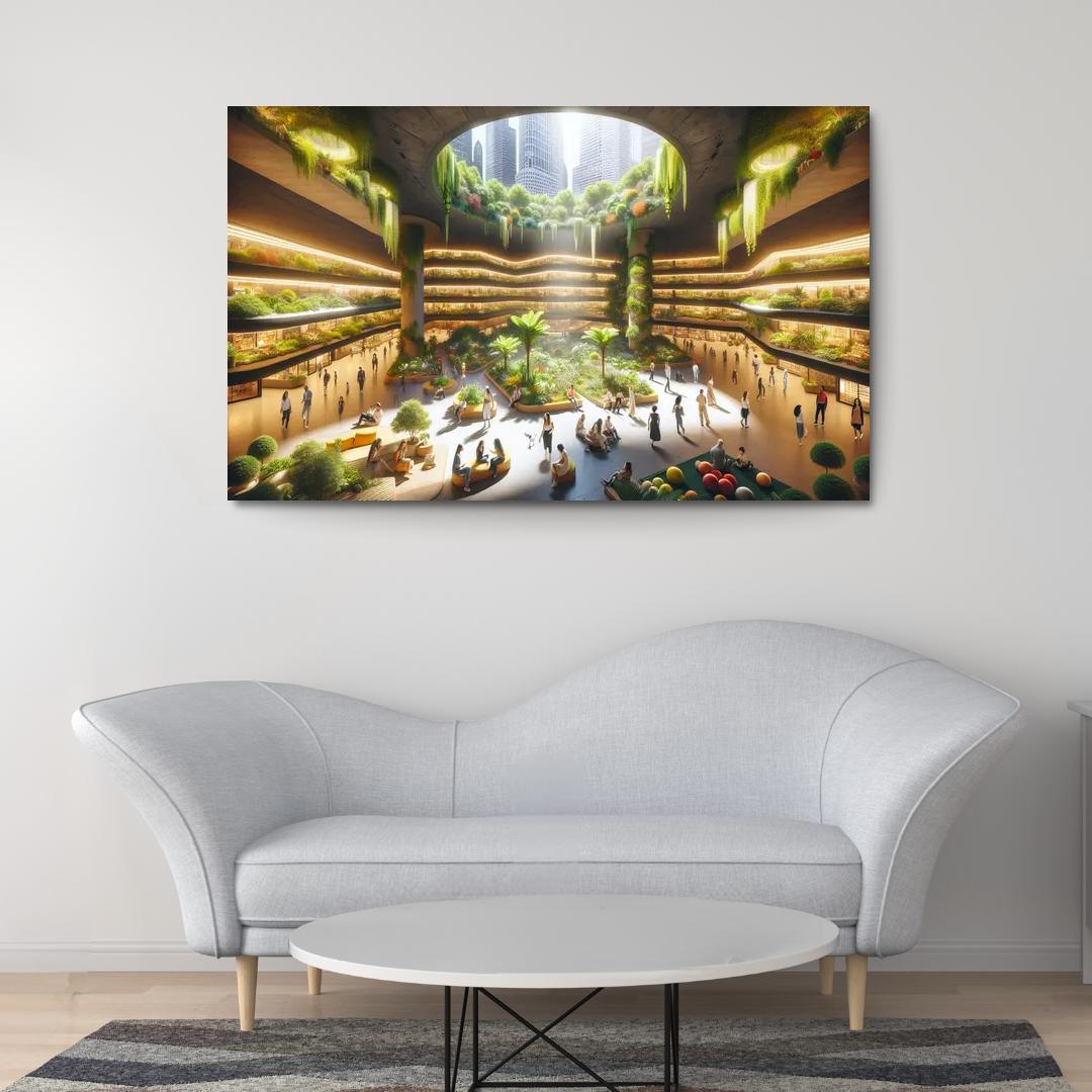 Underground Urban Oasis 1 Piece HD Canvas Wall Art-Original Frame