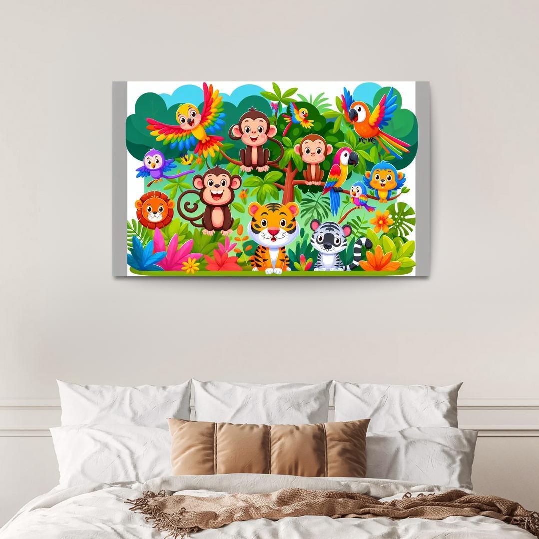 Jolly Jungle - Animal Adventure Framed Paintings