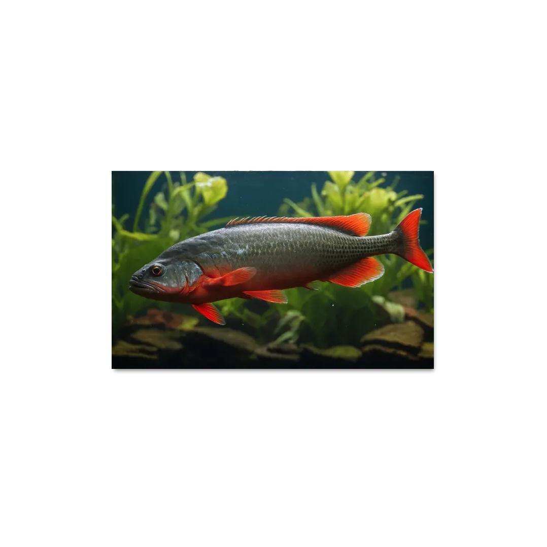 The Endearing Red-bellied Piranha In Freshwater Framed Paintings