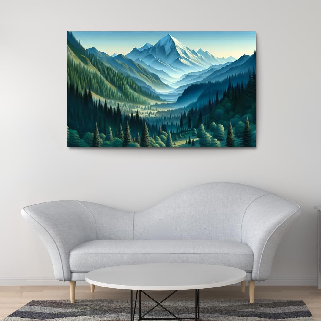 Mountain Serenity Retreat 1 Piece HD Canvas Wall Art-Original Frame