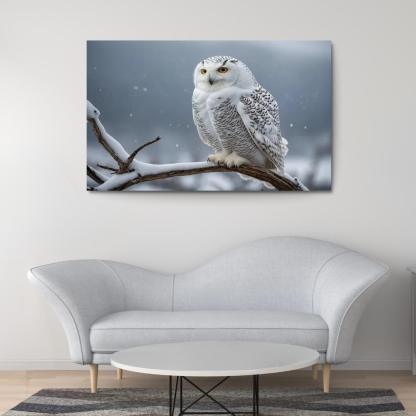 The Graceful Snowy Owl In The Arctic Framed Paintings