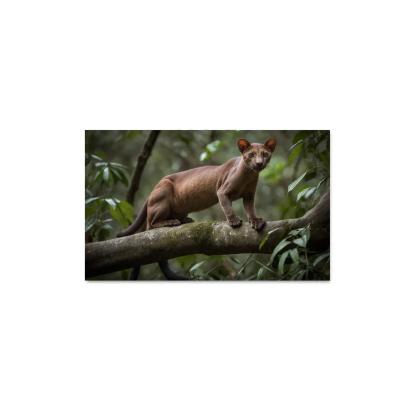 The Unique Fossa In Madagascar's Forests Framed Paintings