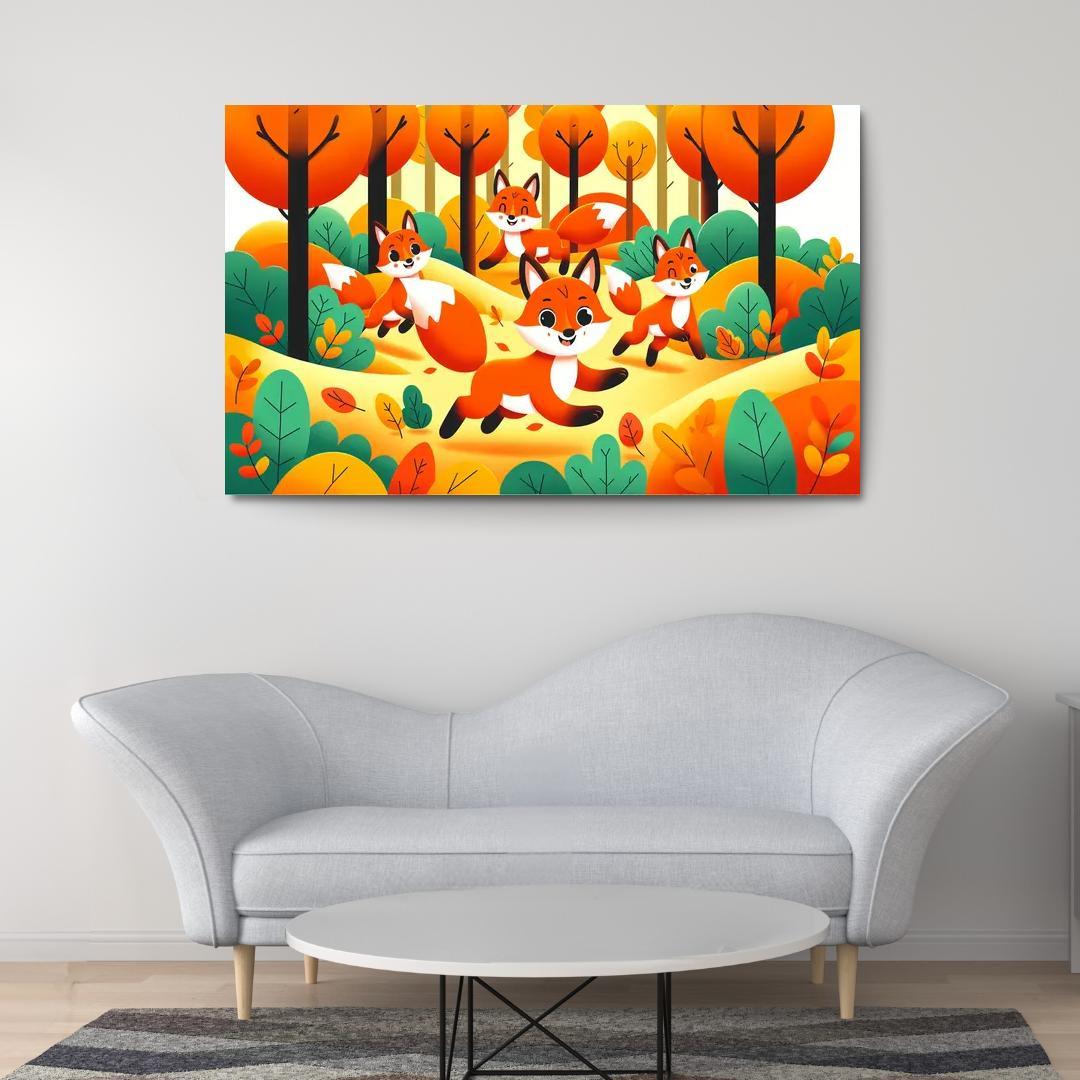 Fantastic Foxes - Forest Friends Framed Paintings