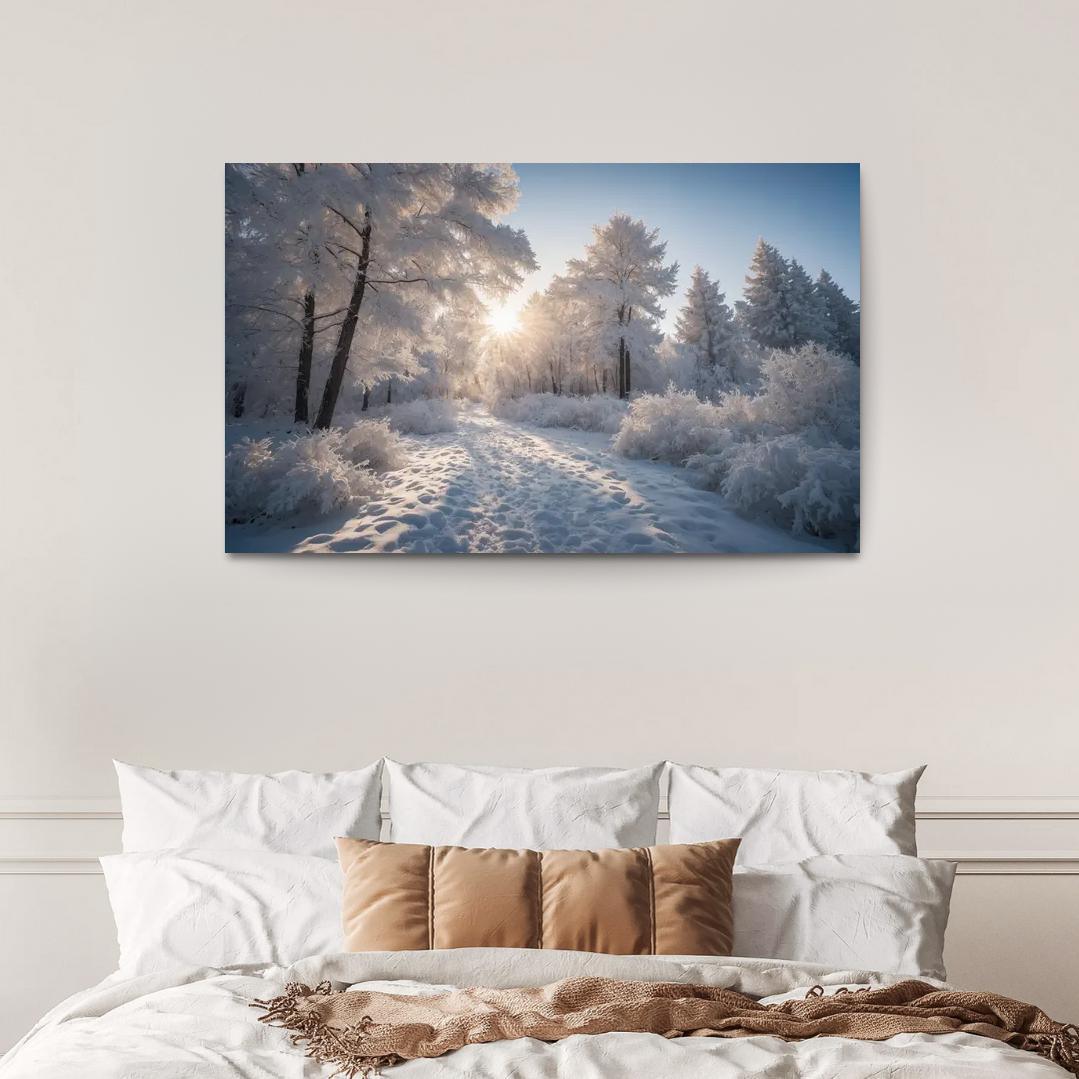 The Radiance Of Snowy Winter Landscapes Oil Paintings Frame