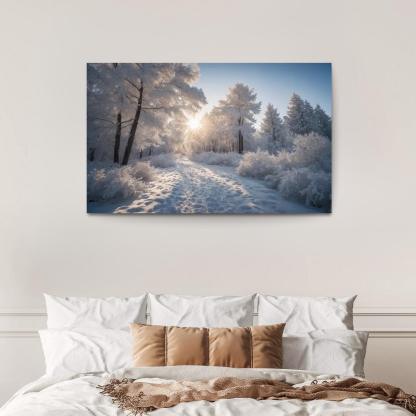 The Radiance Of Snowy Winter Landscapes Oil Paintings Frame