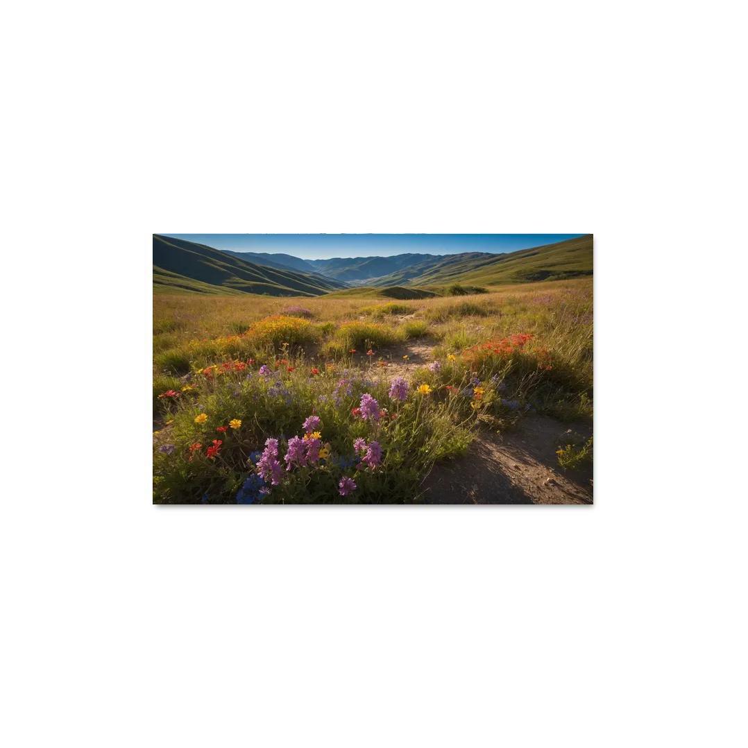 The Enchanted Valley Of Rainbow Blossoms Modern Paintings Frame