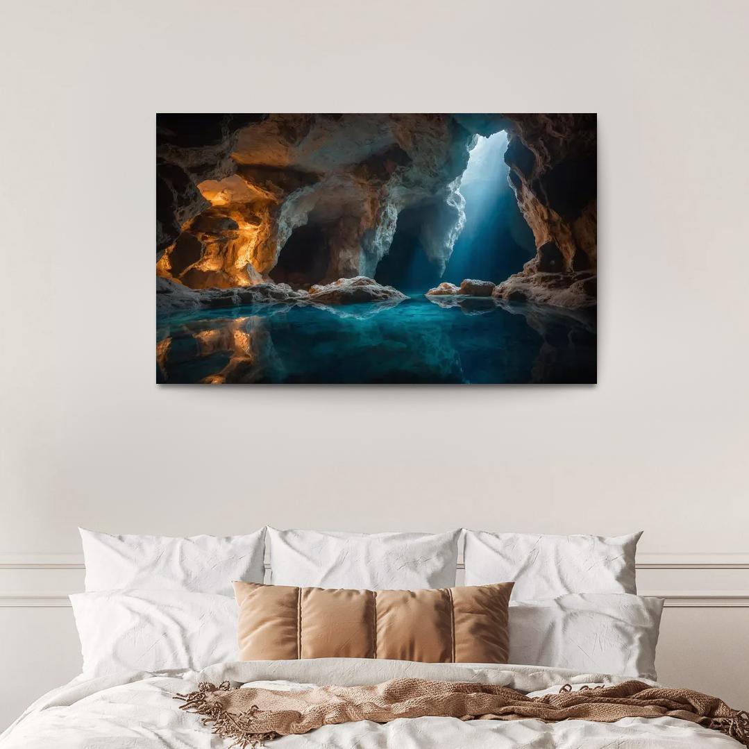 The Crystal Caves Of Misty Hollow Modern Paintings Frame