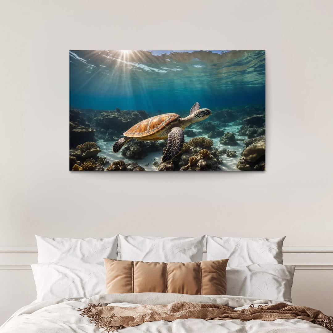 The Enigmatic Green Sea Turtle Ancient Traveler Of The Oceans Modern Paintings Frame