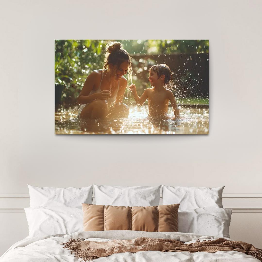 Dancing In The Rain A Mothers Joyful Spirit Custom Paintings Frame