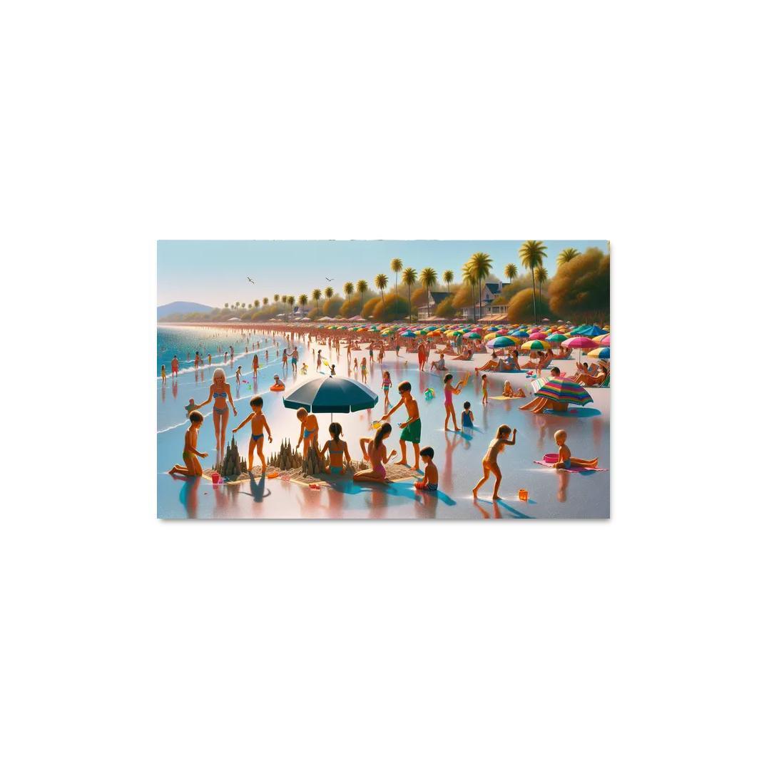 Silver Sands Beach Family Fun Oasis Premium Artwork Frames